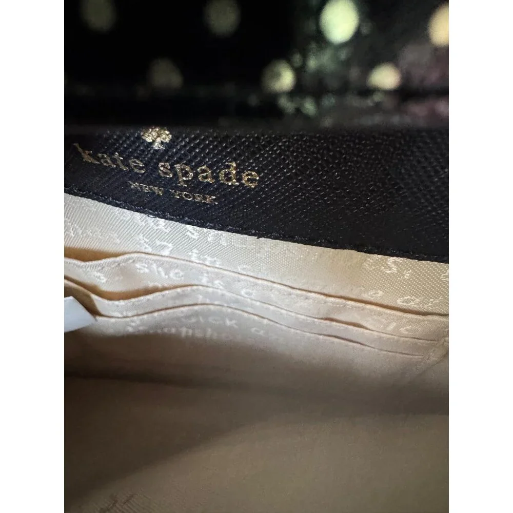 Kate Spade New York Lilac Street Dot Monday Black Polka Dot Envelope Crossbody B - Picture 5 of 6